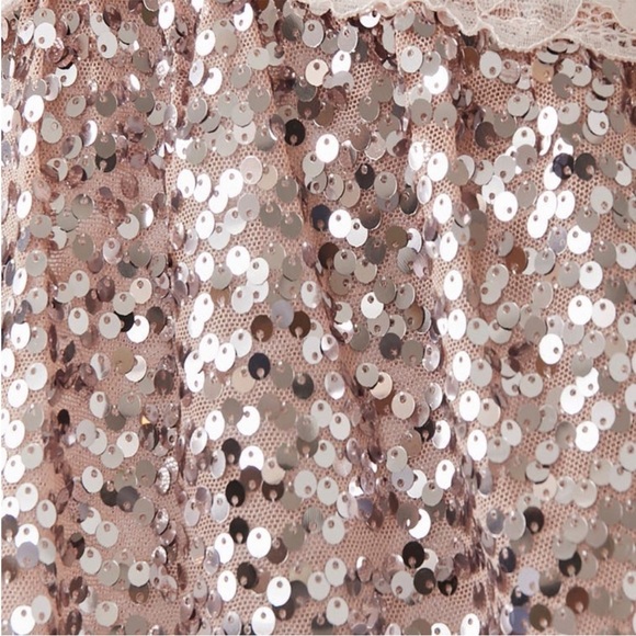 FREE PEOPLE Tank | FP Right Rhythm Sequin Cami / Champagne Pink Lace NWT - Picture 7 of 10